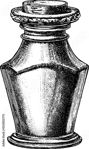 Vintage dotwork tattoo style milk bottle with cap design for artistic inspiration