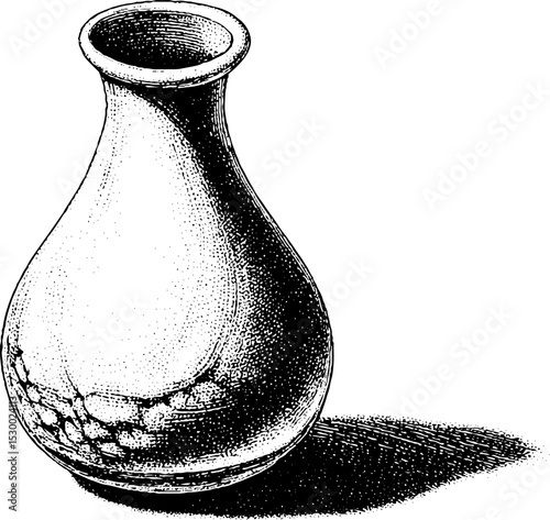 Modern stoneware vase with minimalist silhouette for home decor and design