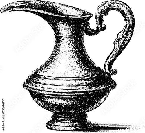 Mughal inspired brass ewer with slender neck and ornate handle design