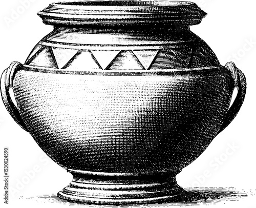 Traditional navajo pottery jar with geometric pattern