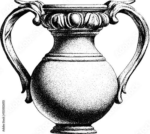Vintage ornate pitcher design with classical handles for beverage and decoration themes