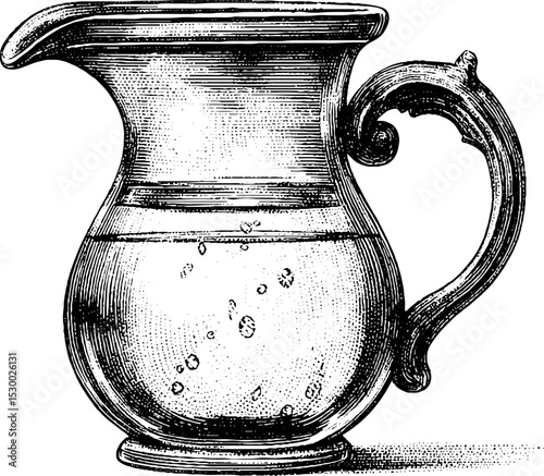 Vintage pitcher of lemonade with condensation droplets design for beverage enthusiasts