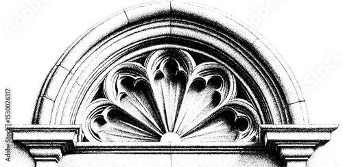 Intricate gothic arch window tracery design for architectural inspiration