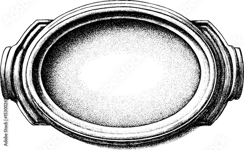 Elegant porcelain dinner plate with embossed dotwork rim design