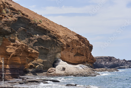 Volcanic cliff at Playa Amarilla