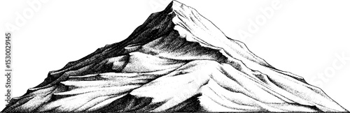Dotwork tattoo design of snowdrift mound with intricate shading