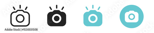 camera icon set. camera photo icon symbol, snapshot sign . line outline icons, flat style
