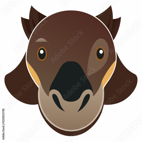 Platypus Head Silhouette Illustration on White Background for Graphic Design Projects and Creative Visuals