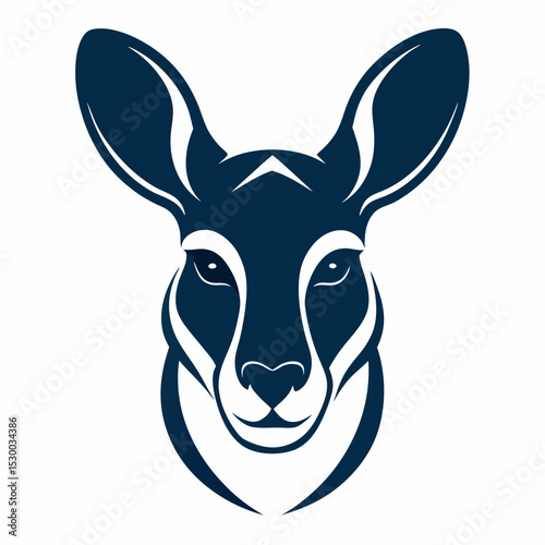 Kangaroo Head Silhouette Design for Banner or Advertisement with Black White Red Green and Blue Colors