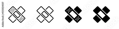 Medicine plaster vector icons. Plaster vector icon. Medical plasters. Medical healthcare. Adhesive bandages. Medical elastic patch icons. EPS 10