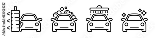 Car wash icons. Car wash vector icons set. Car cleaning service. Car wash. EPS 10