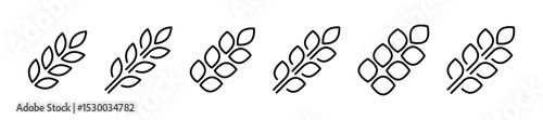 Wheat ear icon. Grain icons. Gluten symbol. Vector