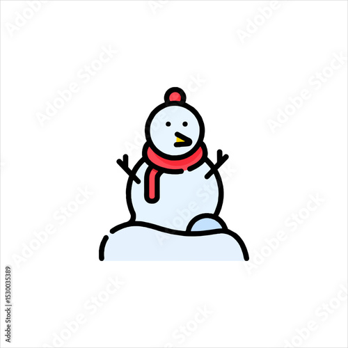 snowman with christmas tree