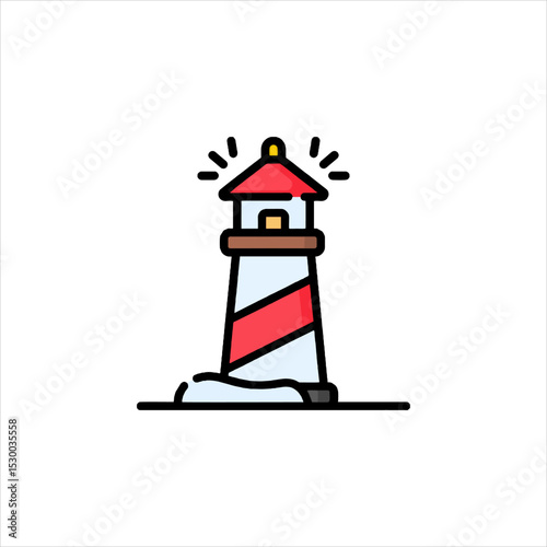 lighthouse on white