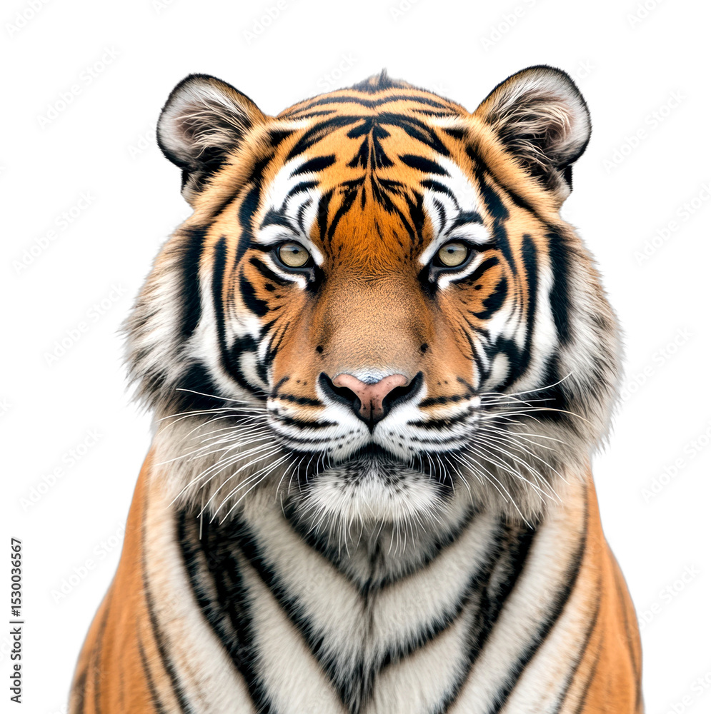 Naklejka premium white bengal tiger isolated on transparent background