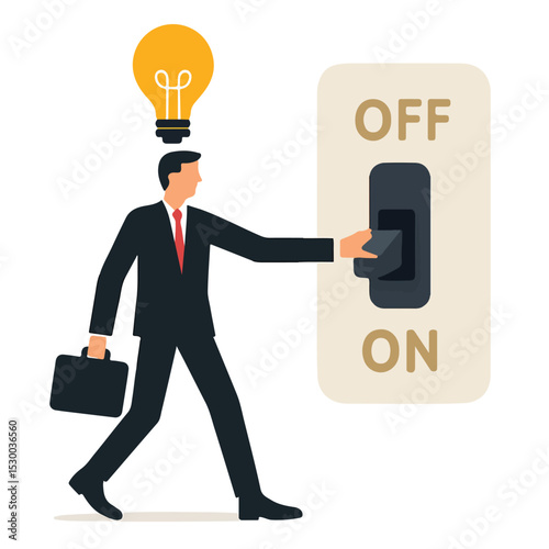 vector manager turns on the light switch