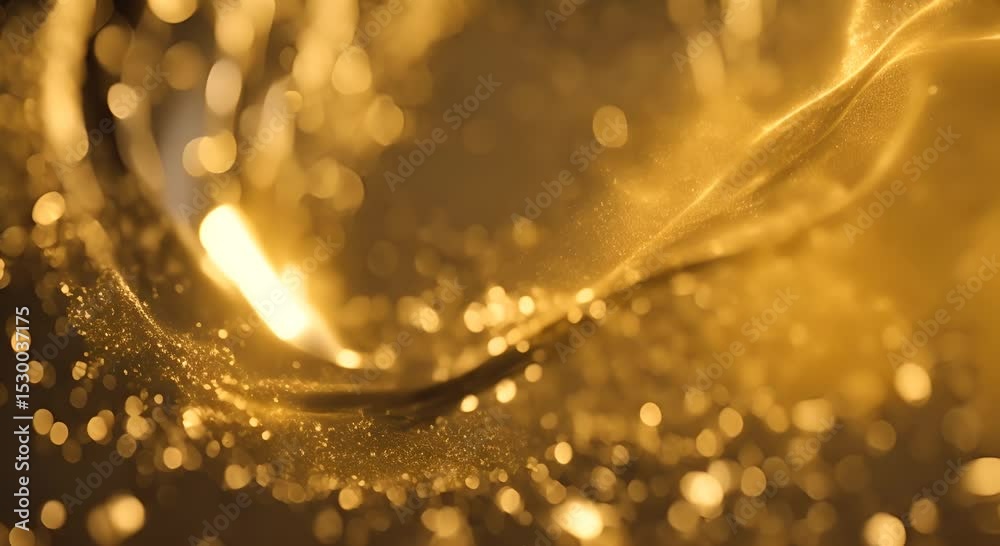 Artistic Gold particle motion slow motion 4K