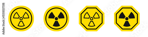 Radiation icons. Radioactive element icon set. Symbol of radioactive threat alert. Radiation hazard. Warning icon. EPS 10