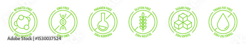 Allergen free ingredients icons. Food allergy icons. Basic allergens. Allergen free products collection. Products warning symbols. EPS 10
