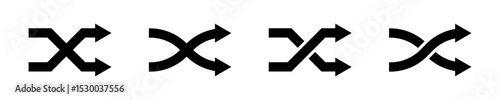 Refresh arrows. Shuffle icons. Refresh vector icon set. Refresh, rotate, reuse, reset, redo arrow icon set. Vector