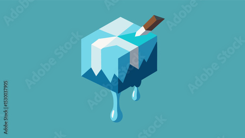 Painting with ice cubes Use ice cubes as a unique brush to create abstract art. This project stimulates the sense of touch and promotes creativity.. Vector illustration