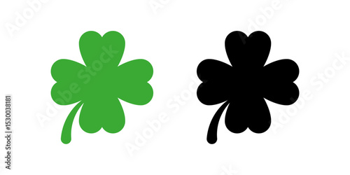 Clover icons. Clover leave icons. clover leaf vector icons. Four leaf clover icons. Clover silhouettes. Vector EPS 10
