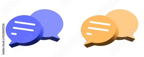 3d chat icon speech bubble symbol Chat message icons - talk message Bubble chat speech text box icon , social media communication background concept. vector illustration