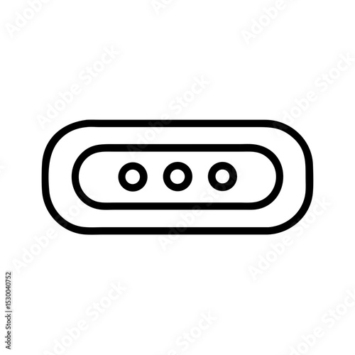 Simple outline button icon with three circular dots  