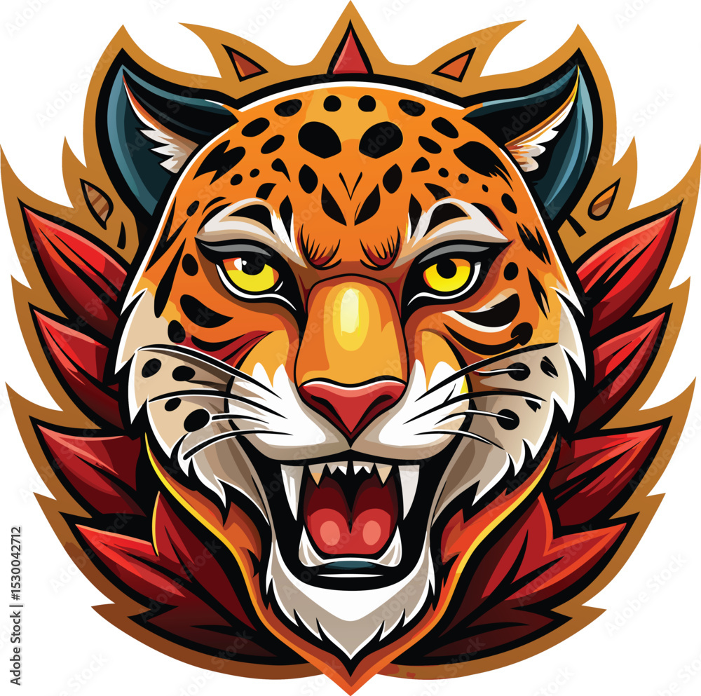 Fototapeta premium Roaring Jaguar Head Mascot