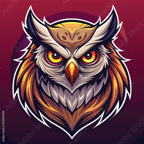 Majestic Owl A Fierce and Colorful Avian Portrait