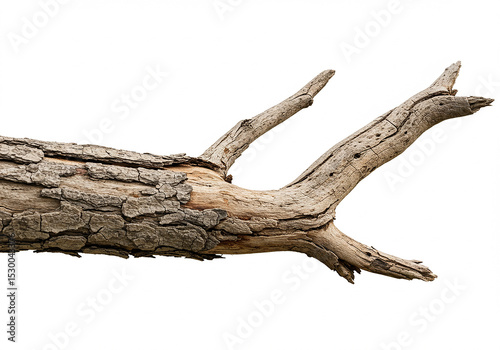 Dry tree branch isolated on white