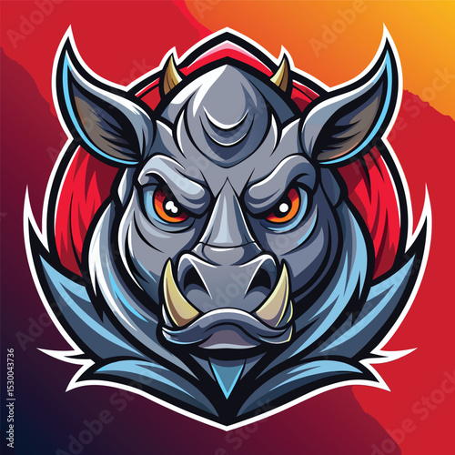 Angry Rhino Mascot Logo