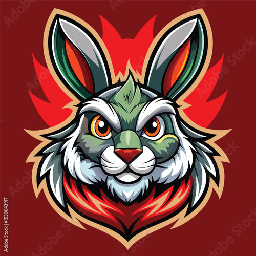 Fierce Rabbit Mascot Head