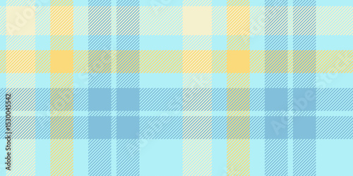 Seamless Light Blue and Yellow Plaid Pattern with Soft Pastel Tones in a Classic Checkered Design for Textiles and Decorative Backgrounds