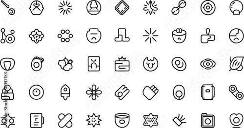 Black and White Website Onboarding Flow Icons Set vector 5