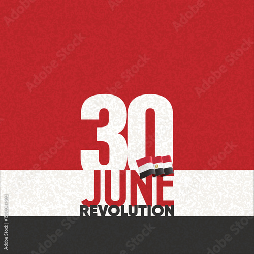 June 30 revolution, greeting card for the Egyptian Revolution - Egypt Flag