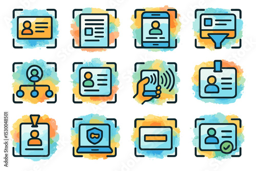 Colorful digital icons for identification and security systems