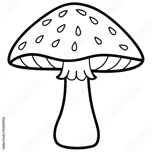 Simple Mushroom Vector on White