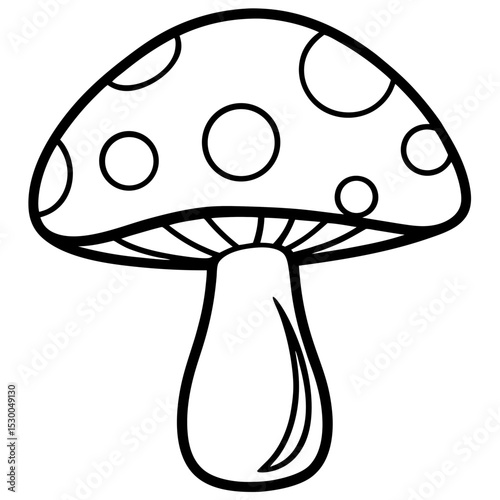 Simple Mushroom Vector on White