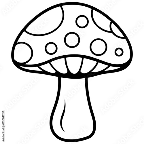 Simple Mushroom Vector on White