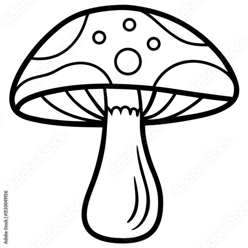 Simple Mushroom Vector on White