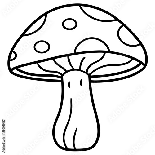 Simple Mushroom Vector on White