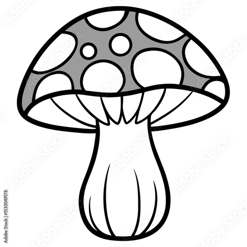 Simple Mushroom Vector on White