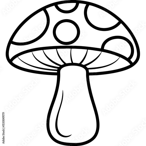 Simple Mushroom Vector on White