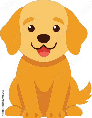  Adorable cartoon dog sitting with a happy expression. Perfect for children’s books, educational content, pet-themed designs, or any cute animal illustration needs.