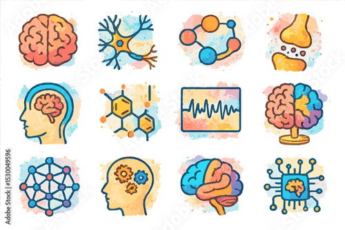 Colorful illustrations of brain activity and neural connections