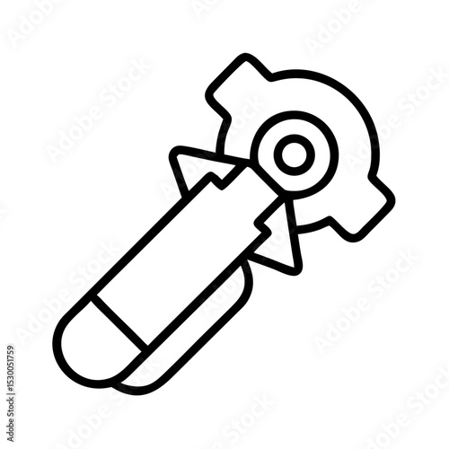 Outline of a thread cutter tool in minimalistic design  