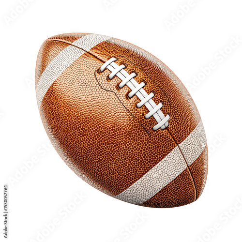 realistic american football object realistic american football ball, brown textured sport equipment isolated, professional game object classic brown leather football