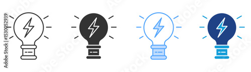 Energy Icon Set Multiple Style Collection
