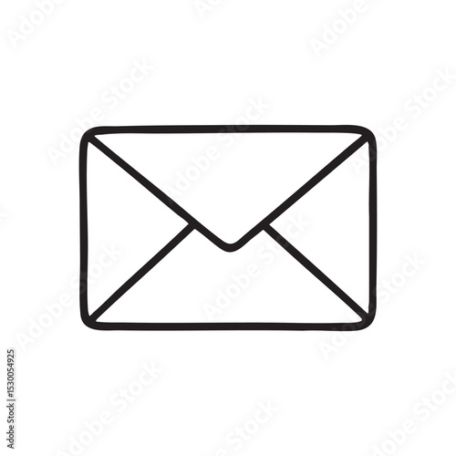Drawn Envelope Illustration: A simple, clean line drawing of a closed envelope, conveying the essential element of communication and correspondence. 